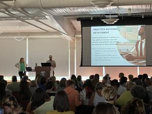 large group of people in meeting