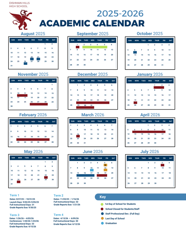 2025-2026 DHHS Academic Calendar