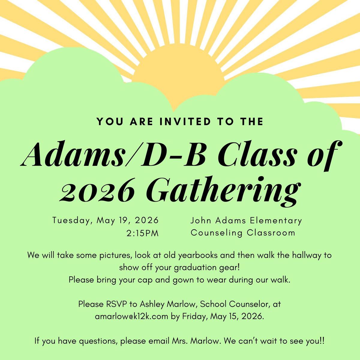 Adams / D-B Class of 26 gathering