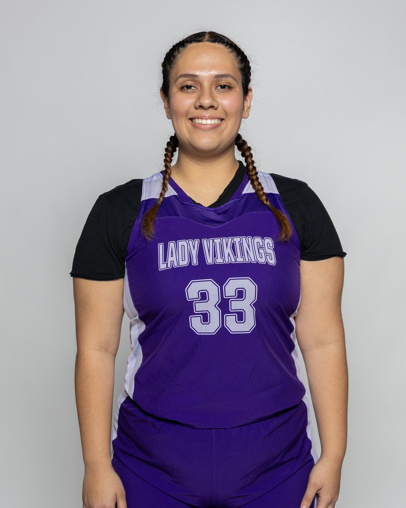 Female player number 33 posting for the roster