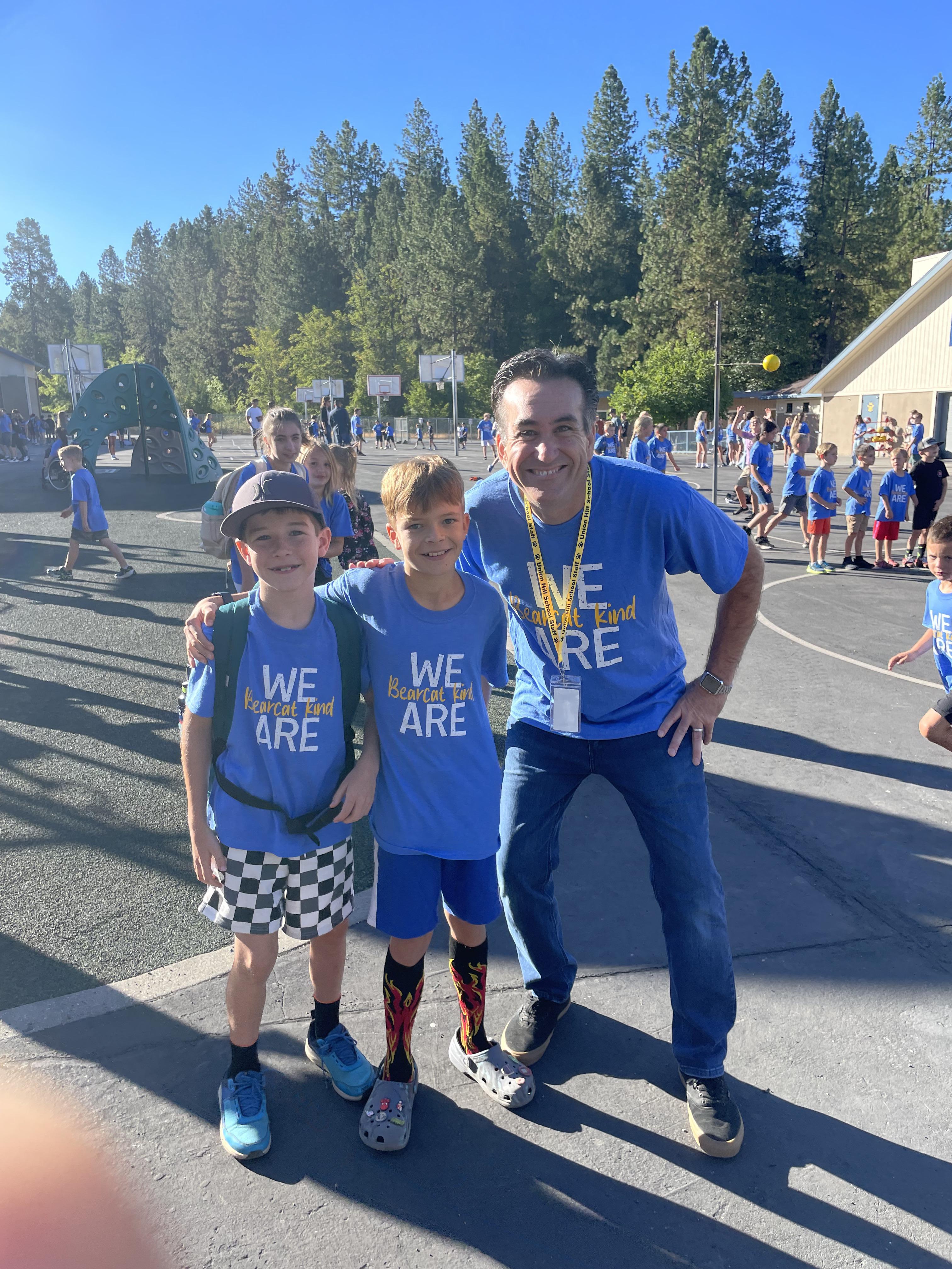 Mr. Albano with students