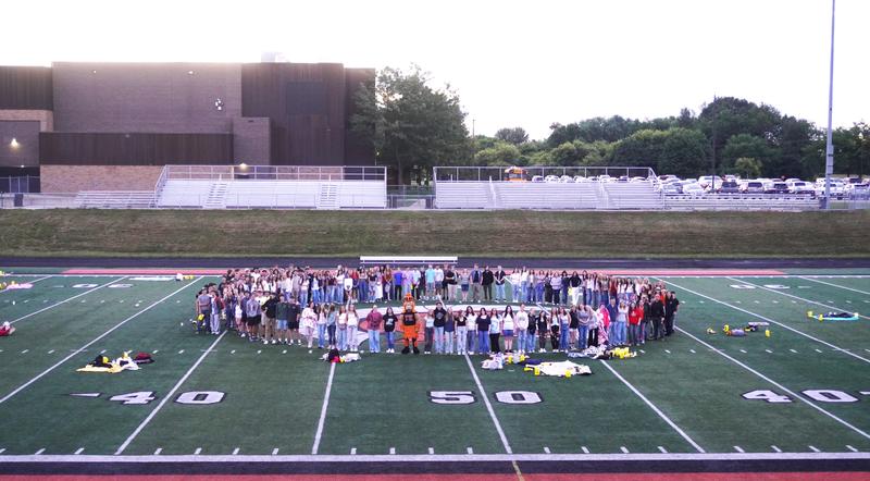 TKHS Class of 2026 gathers in the stadium for their Senior Sunrise and last first-day of school.