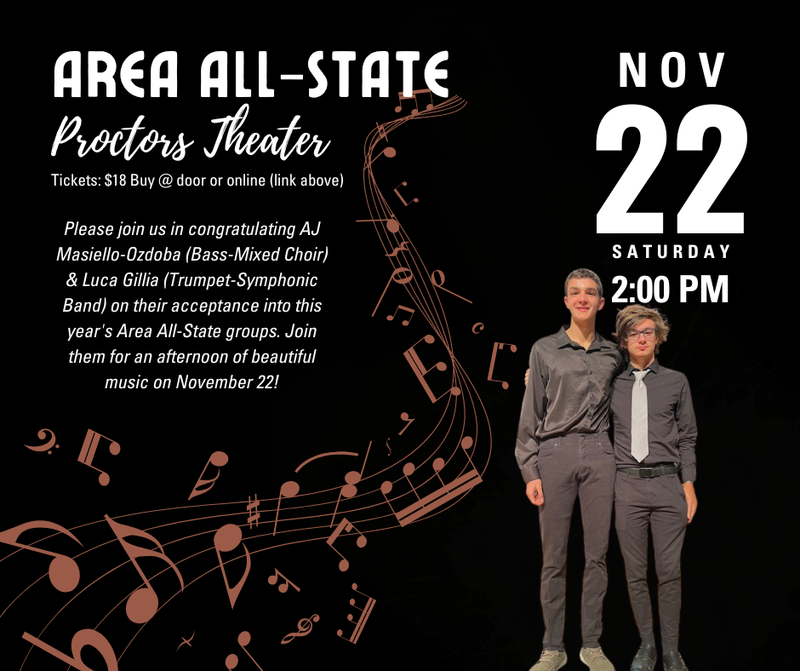 AJ Masiello-Ozdoba and Luca Gillia Area All-State Music Festival!