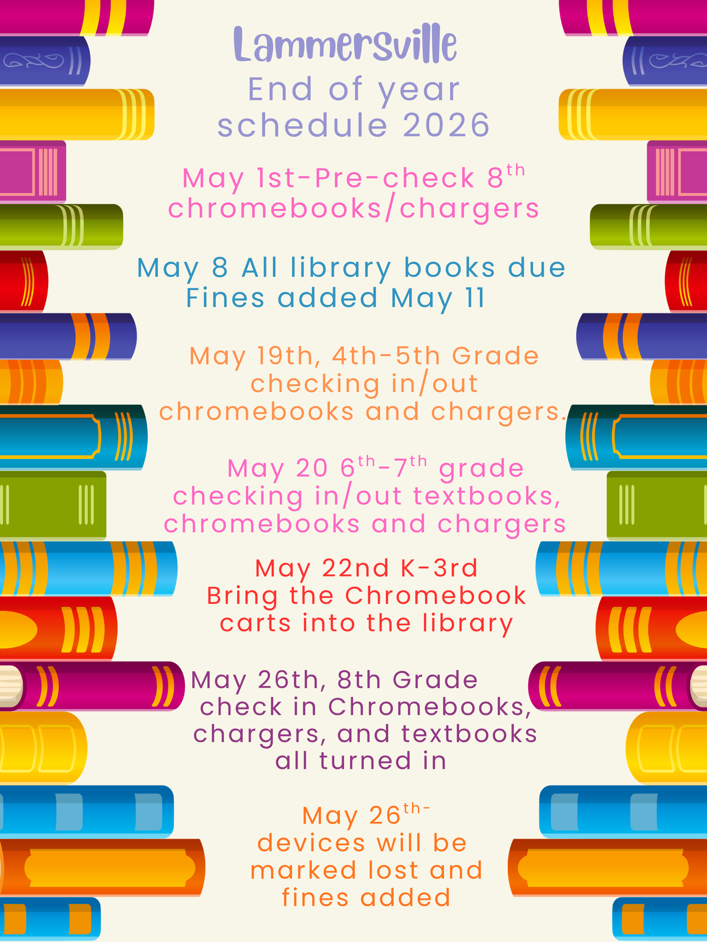 End Of Year Library Schedule