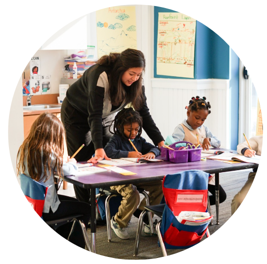 teacher  class with students