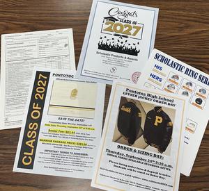 A spread of the flyers and order form inside the packet