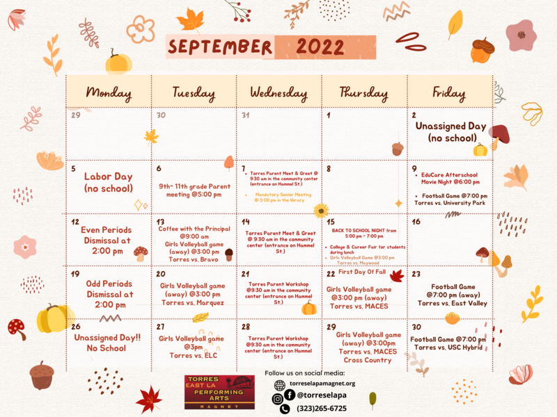 September Calendar 2022/ Calendario del mes de Septiembre! Featured Photo