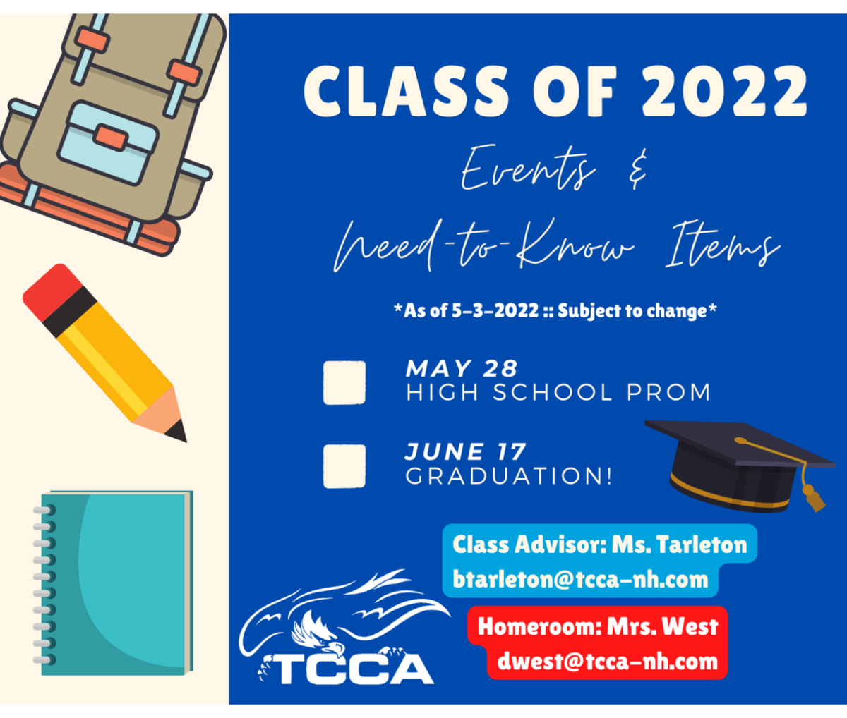 Upcoming Senior class events