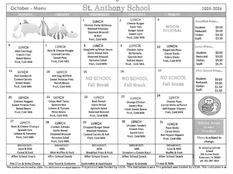 2025 October Menu Featured Photo
