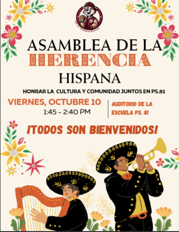 Join us for our Hispanic Heritage Month Assembly (Spanish)