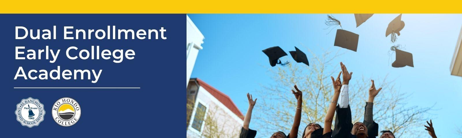 Rio Hondo and ERUSD Logo with Grads throwing their caps