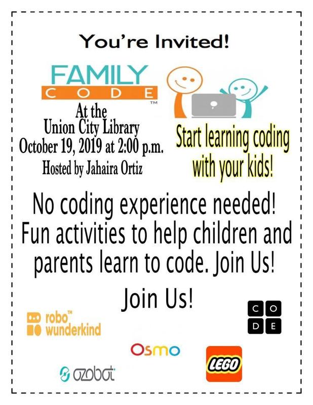 coding at the library flyer