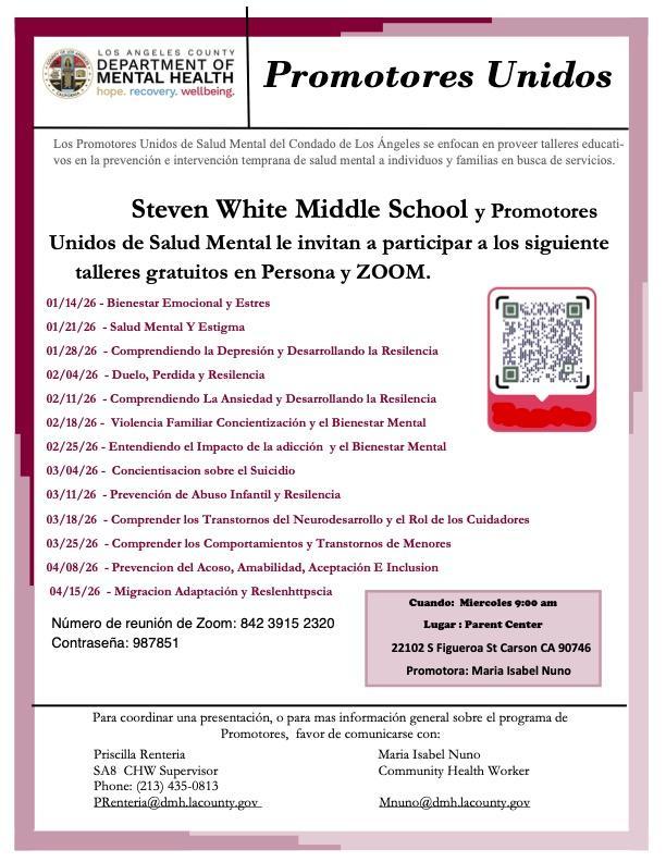 Schedule and QR code