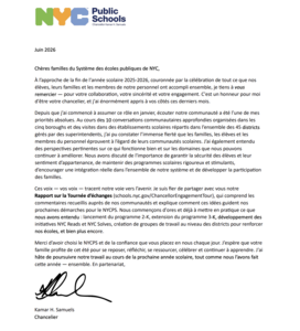 End of Year Family Message from Chancellor Samuels. - Spanish