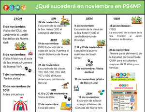 English- November Calendar Green