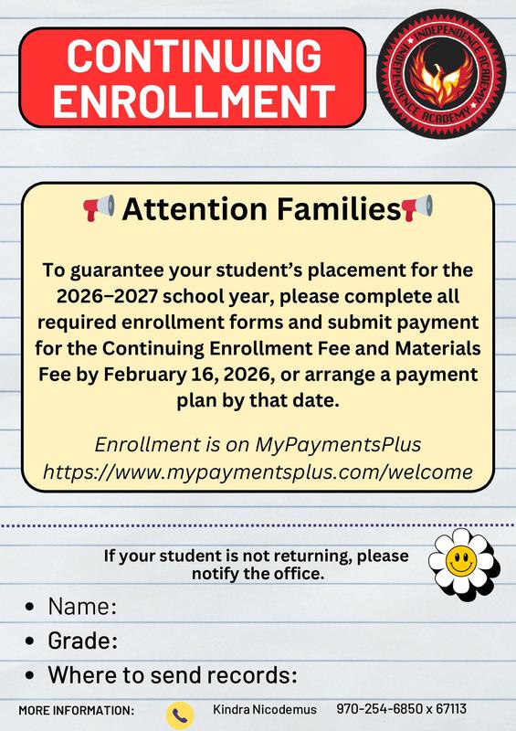 If you are planning to have your child(ren) continue at IACS for the 2026-27 school year, please complete the continuing enrollment paperwork in MyPaymentsPlus and pay all fees by February 16, 2026.