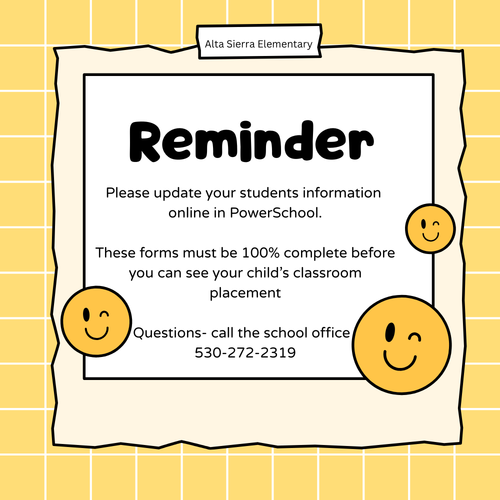 Reminder- please fill out your forms online.