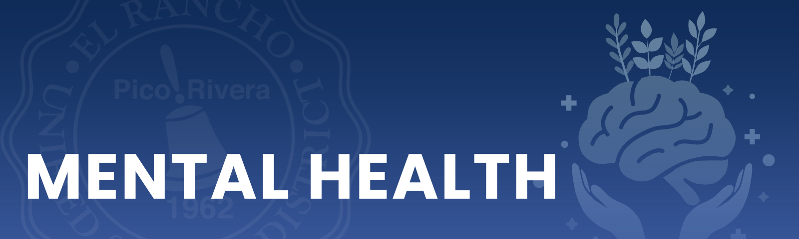 Mental Health banner with a brain and hands illustration.