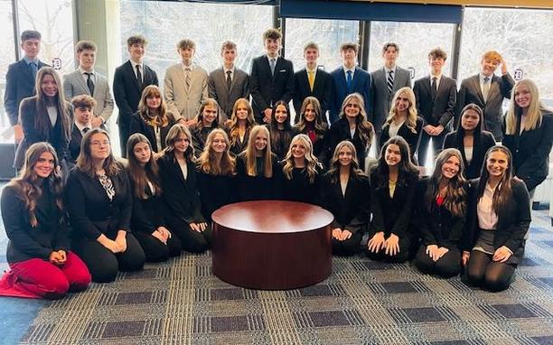 DECA Club students in a group photo.