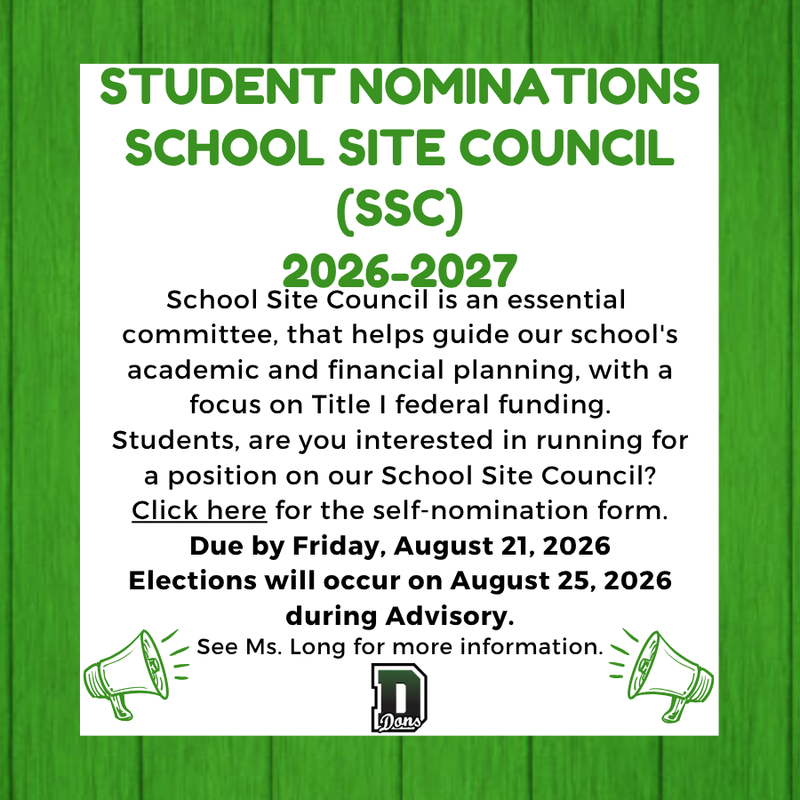 school site council student nomination flyer