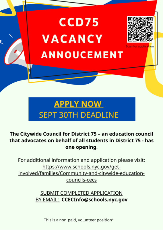 CCD75 VACANCY ANNOUCEMENT