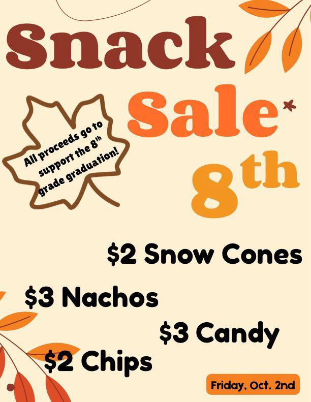 8th Grade Snack Sale Featured Photo