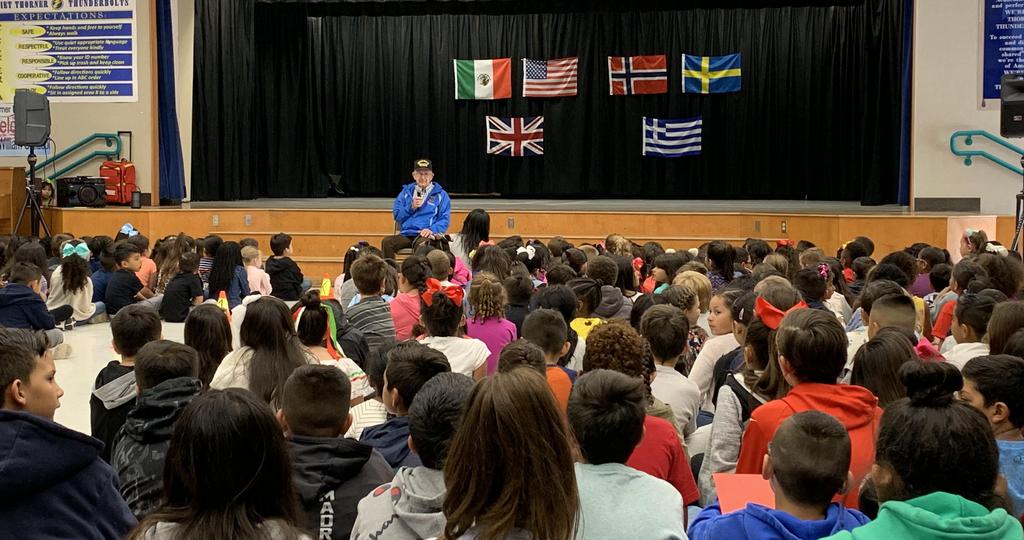 Children at a school assembly