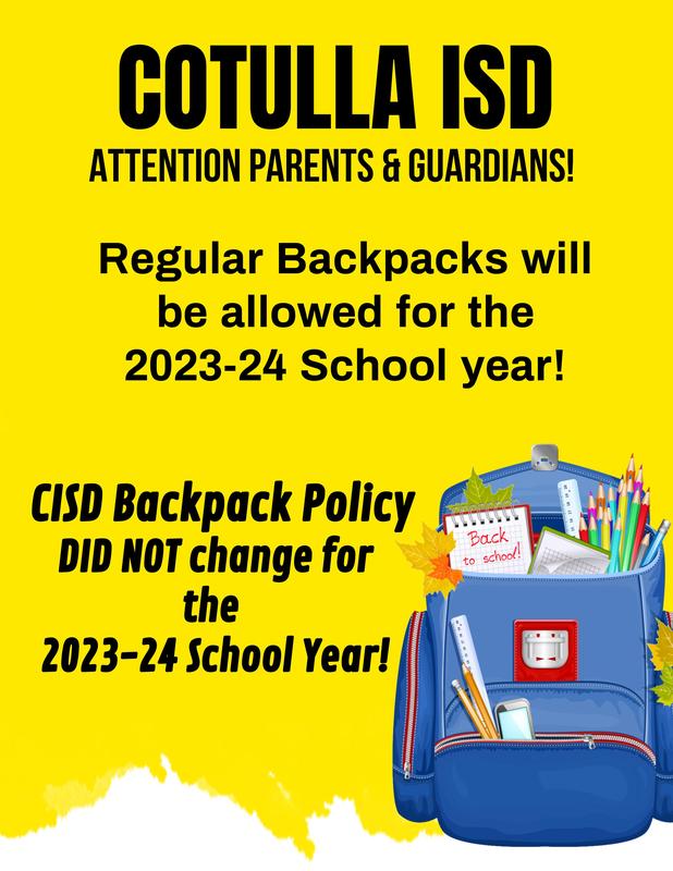 202324 Backpack Policy Cotulla High School