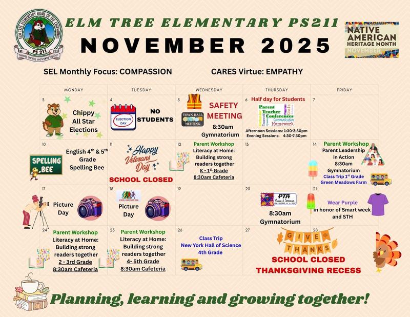 English November Calendar