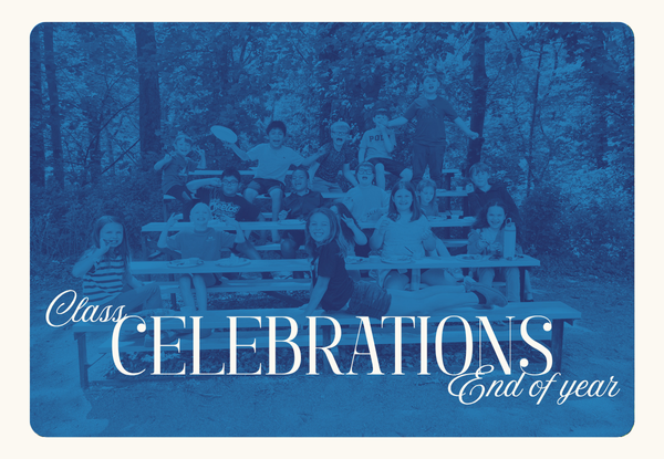 Blue-filtered image of student celebrating on bleachers.