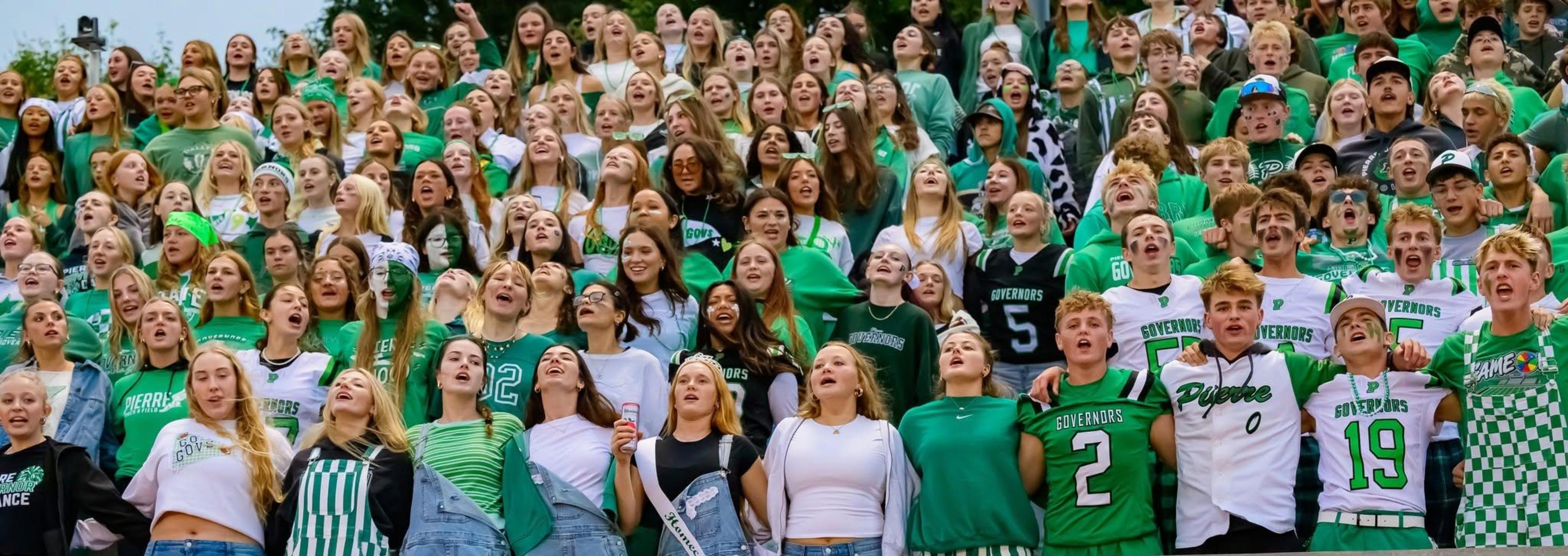 Riggs Student Section at Football Game.