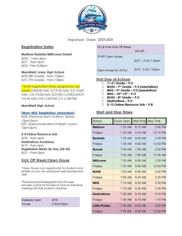 back to school dates