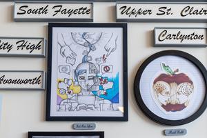 A close up of a portion of the mural