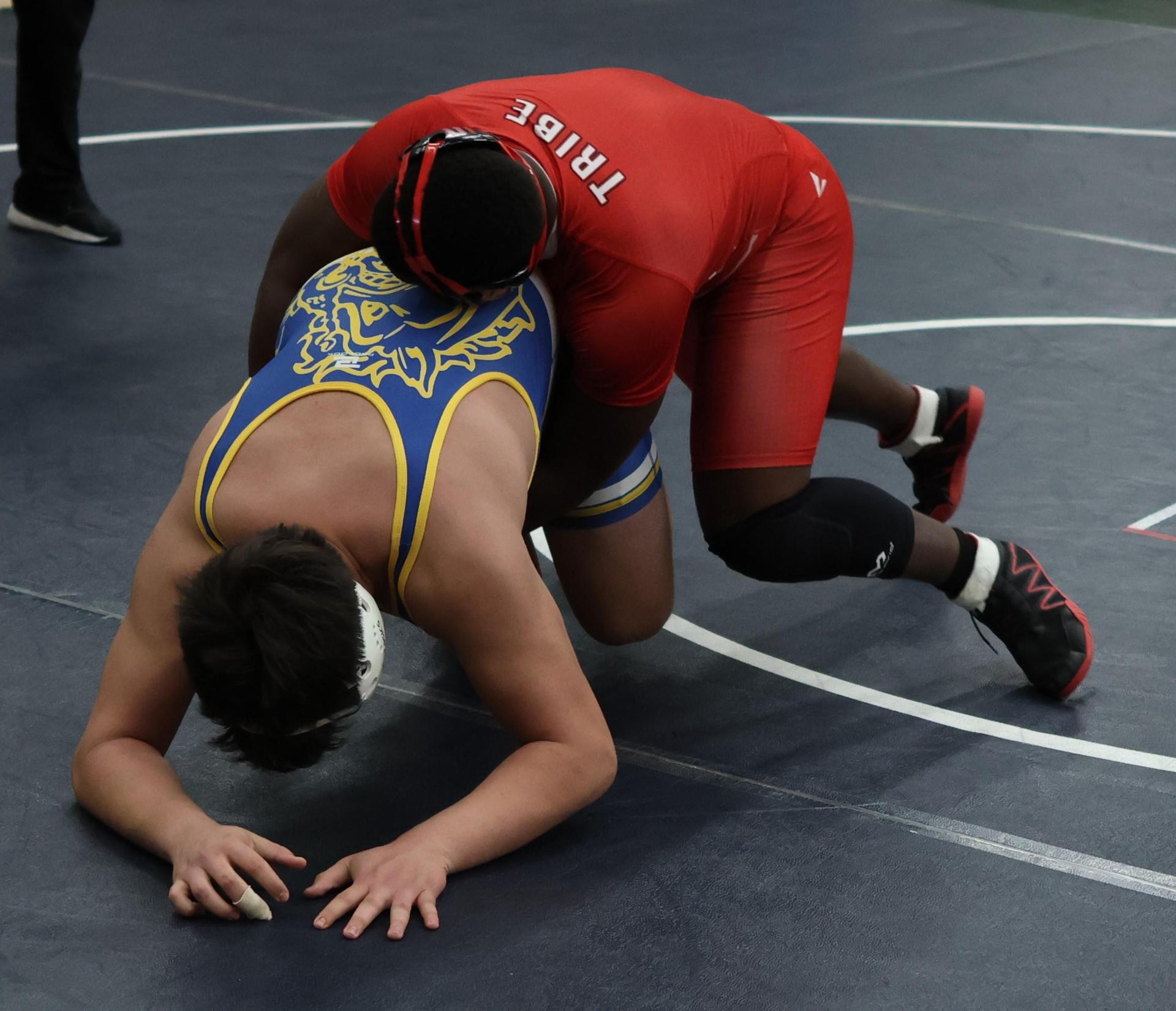 Boys wrestling in the Liberty Duals event 87