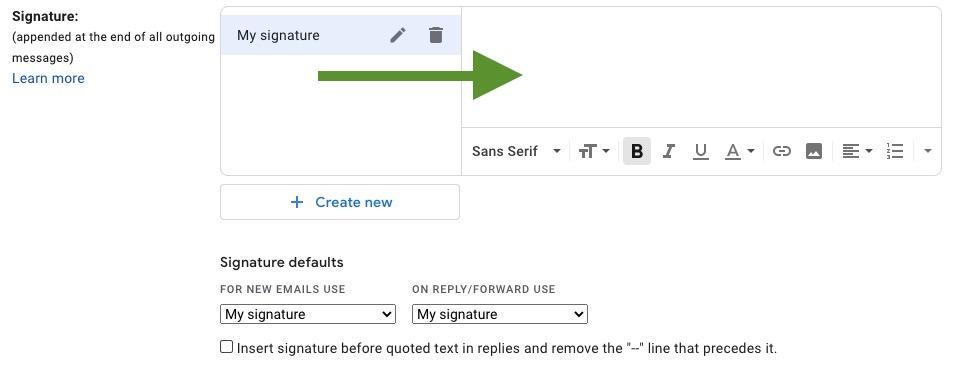 paste signature