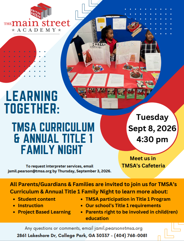 Learning Together: TMSA Curriculum & Annual Title I Family Night Featured Photo