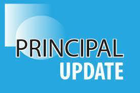 Principal Update logo on blue background image.