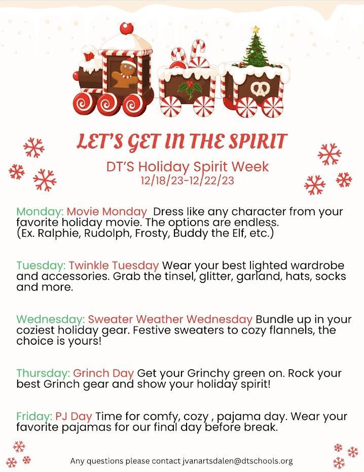 Holiday Spirit Week | Dennis Township School District