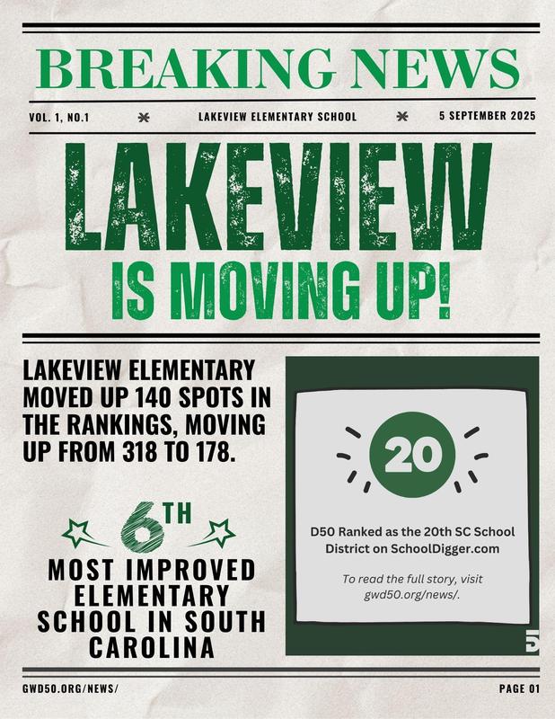 Lakeview is the 6th Most Improved School in SC!