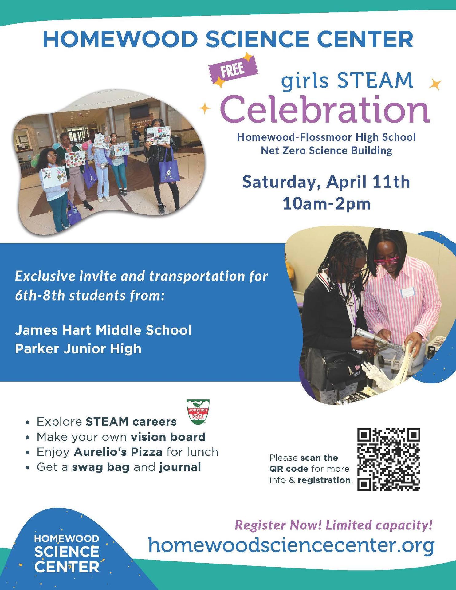 Homewood Science Center Girls STEAM Celebration April 11, 2026