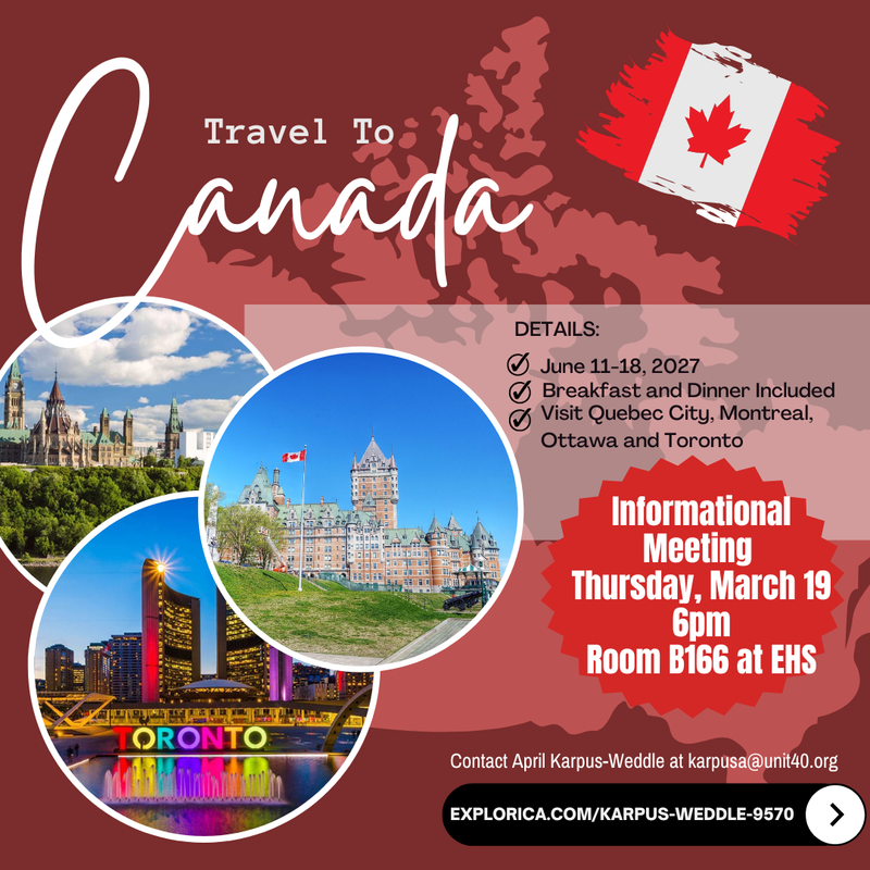 2027 Trip to Canada flyer