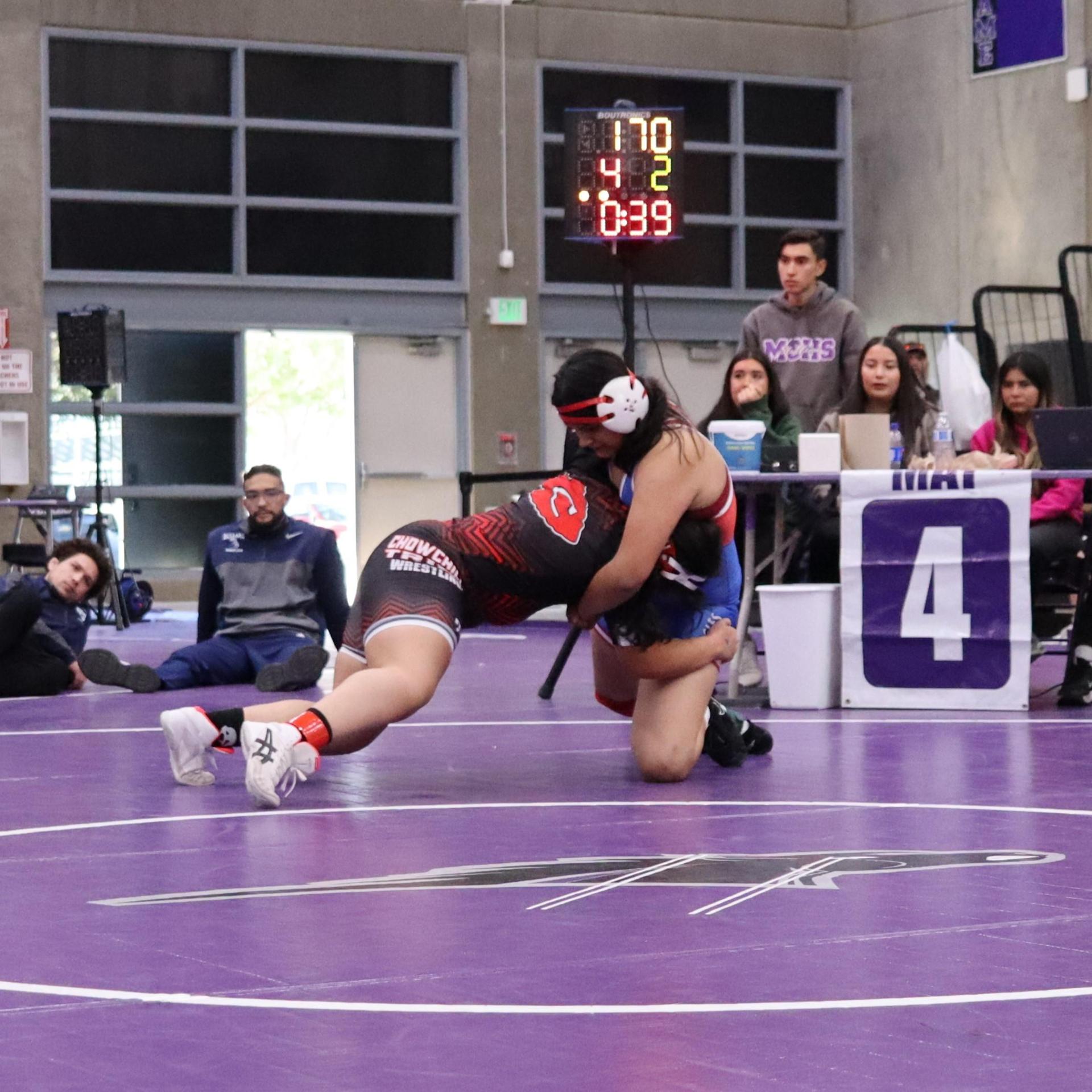 Girls wrestling at madera south