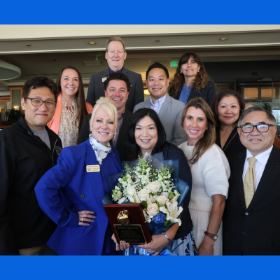 Kelly with Board of Education, SMUSD Executive Team, and Valentine & SMHS Principals