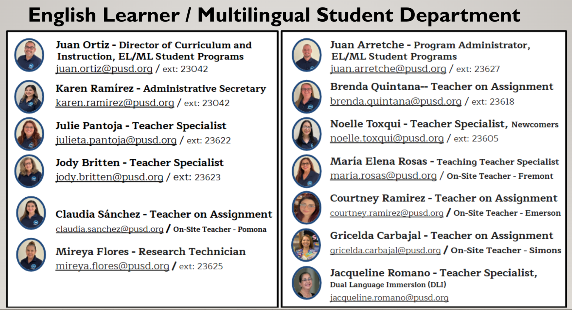 staff from the english learner program