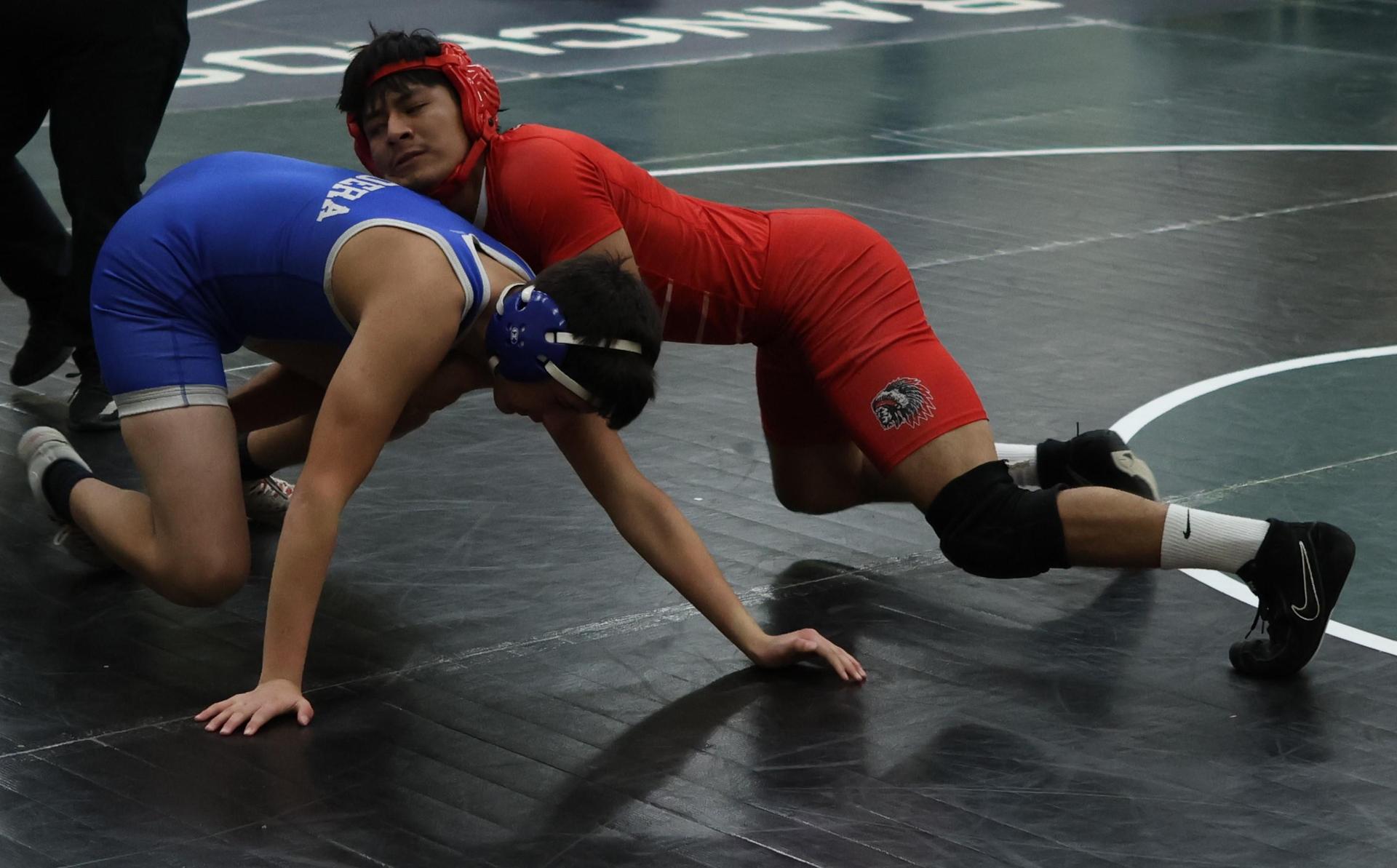 Boys wrestling in the Liberty Duals event 23