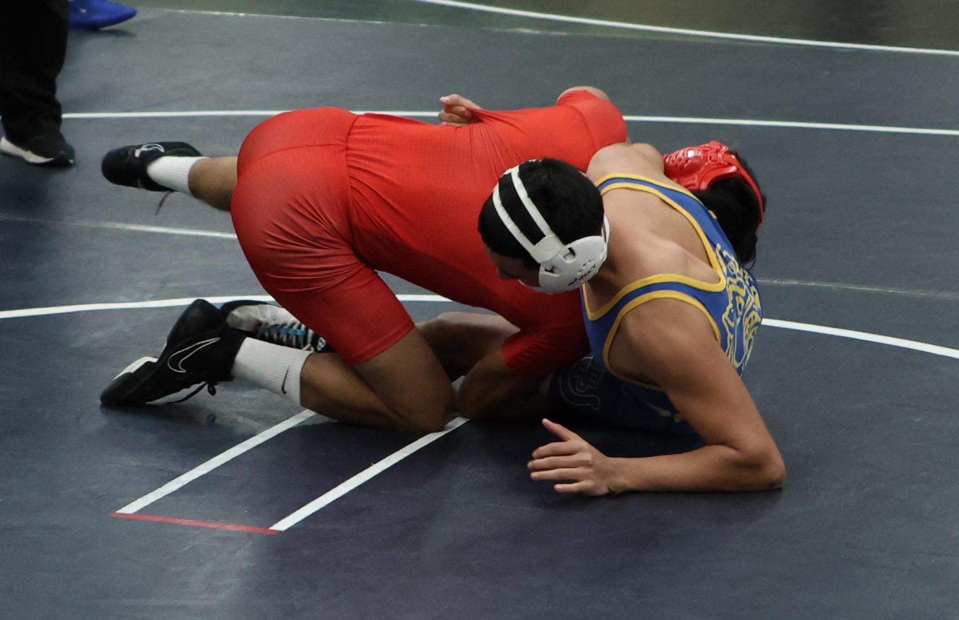 Boys wrestling in the Liberty Duals event 71