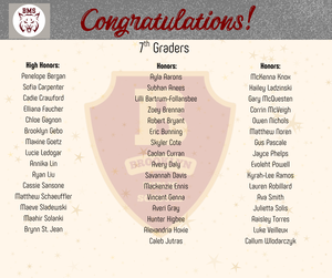Grade 7 Honor Roll