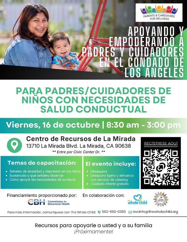 Para padres, madres y cuidadores de niños con necesidades de salud conductual