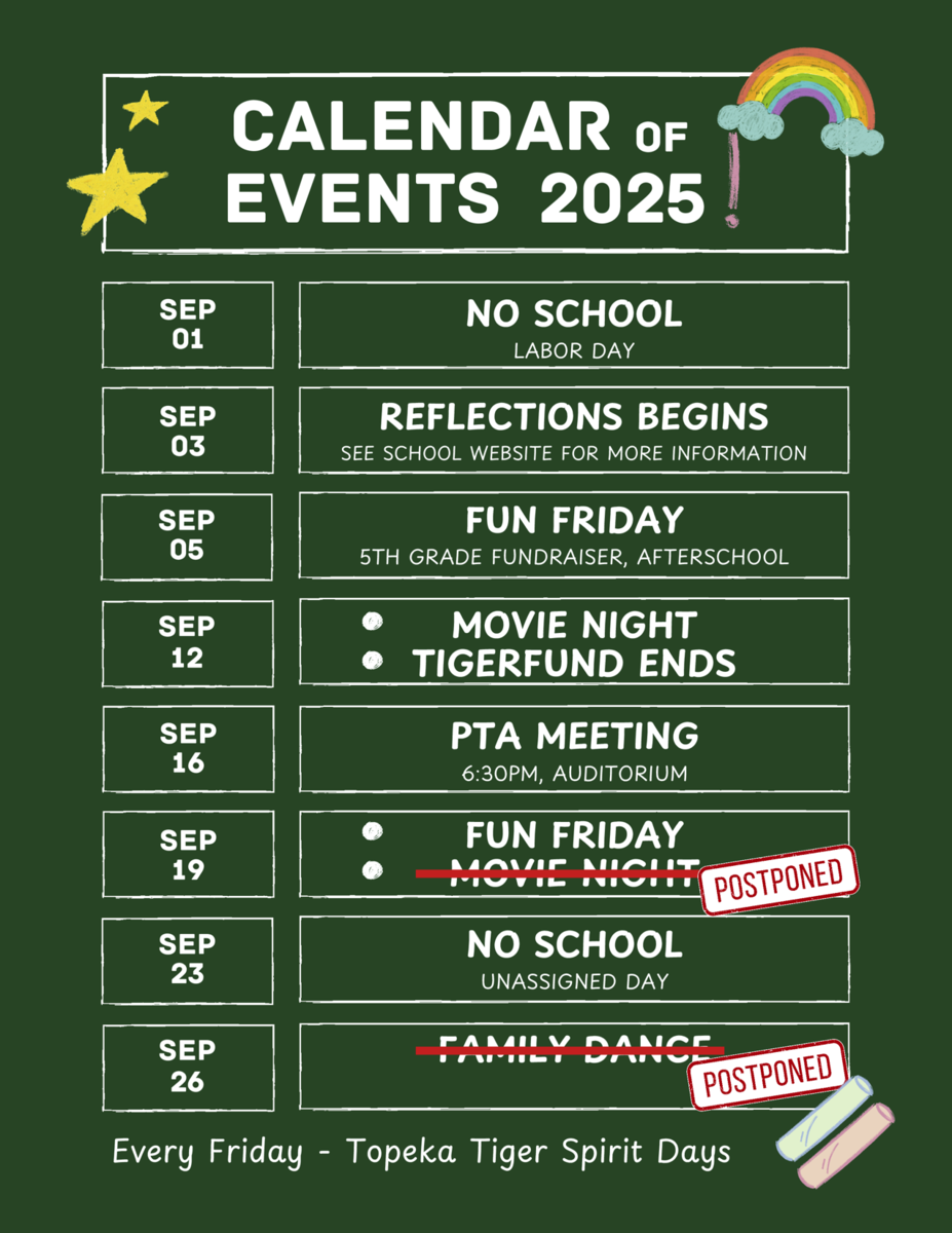 PTA September 2025 Calendar