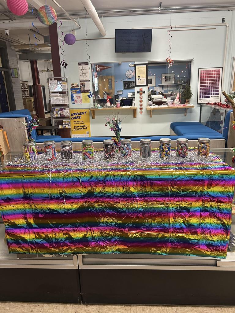 lobby with raffle prizes